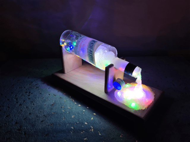 Menthe-Pastille - 0,7l Flaschen Tischdeko mit RGB LED